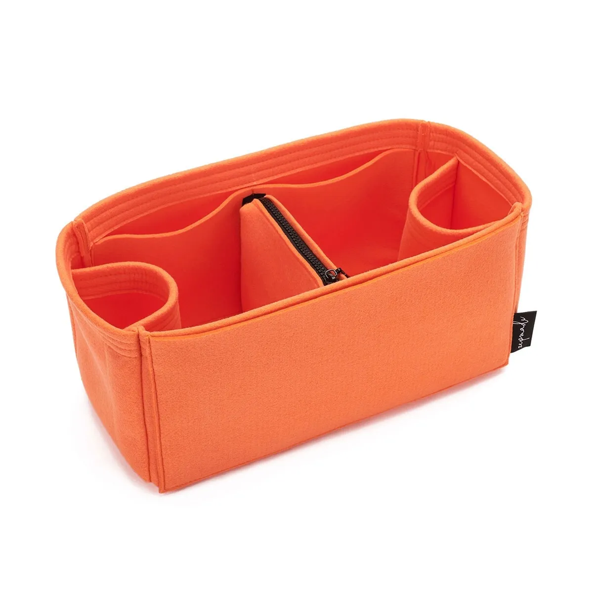 Purse Organizer Insert for Celine Horizontal Cabas, Bag Organizer with Zipper Middle Pouch and Double Bottle Holders