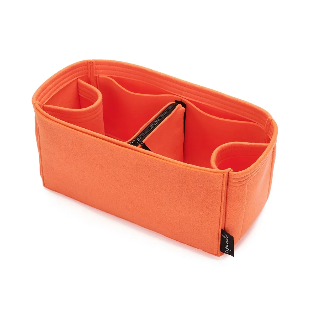 Purse Organizer Insert for Celine Horizontal Cabas, Bag Organizer with Zipper Middle Pouch and Double Bottle Holders