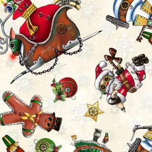 QT Fabrics- 28902-E Steampunk Christmas Toss