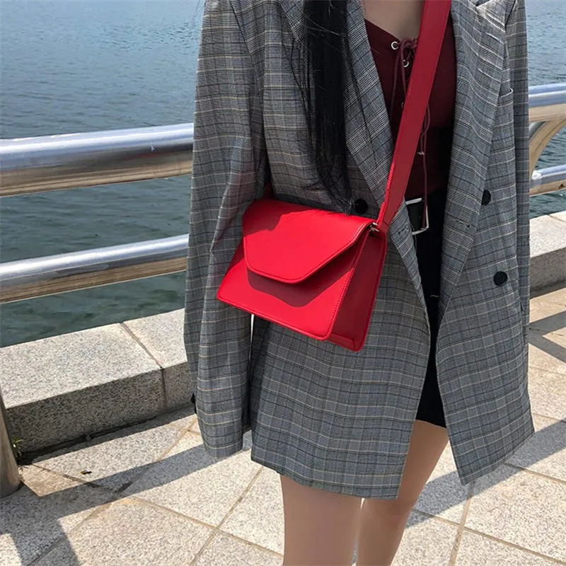 RanHuang Women Pu Leather Shoulder Brief Flap Messenger Crossbody Bags