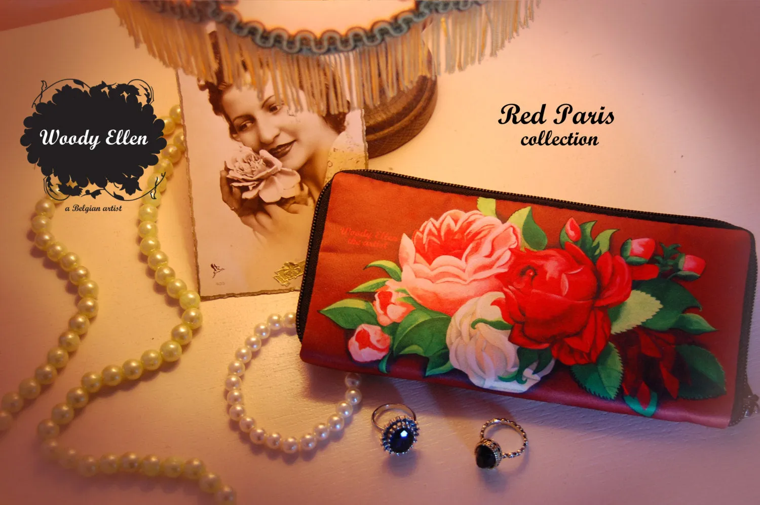 Retro wallet, vintage wallet, Red Paris