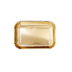 Rice DK Rectangular Paper Plates in Gold 6pcs - Small