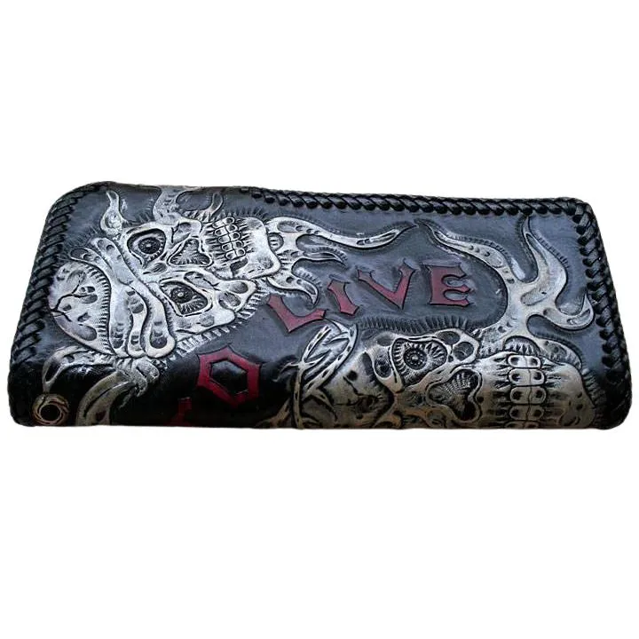 Ride To Live Vintage Leather Biker Wallet