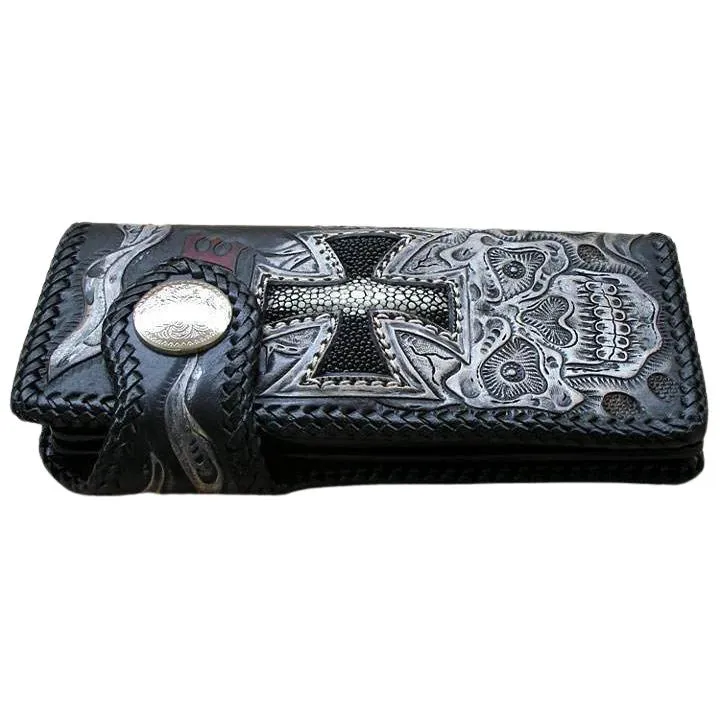 Ride To Live Vintage Leather Biker Wallet