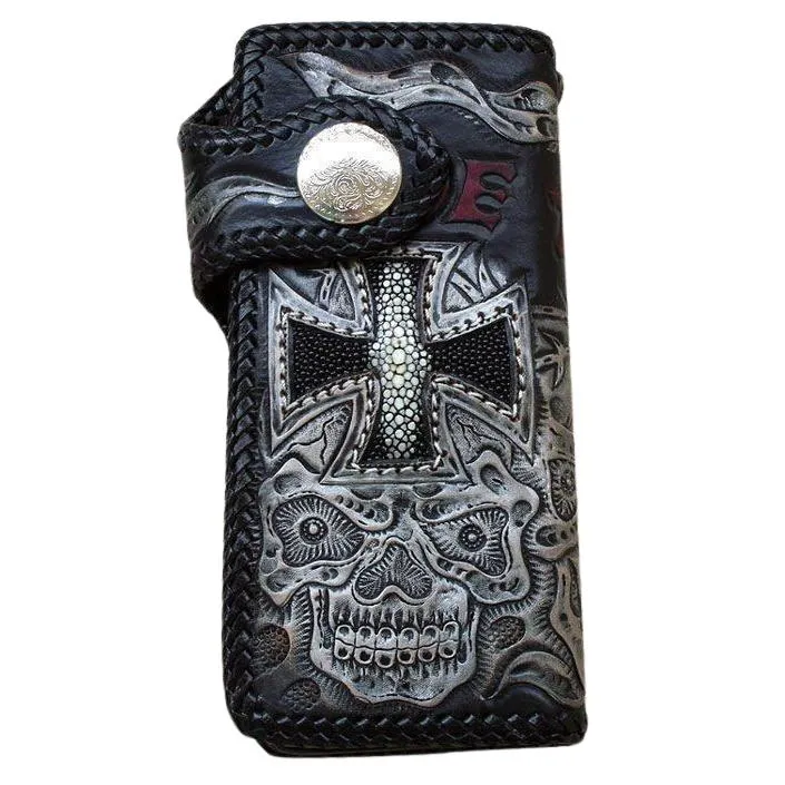 Ride To Live Vintage Leather Biker Wallet