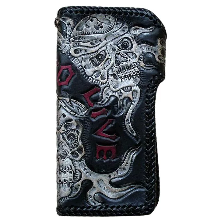Ride To Live Vintage Leather Biker Wallet