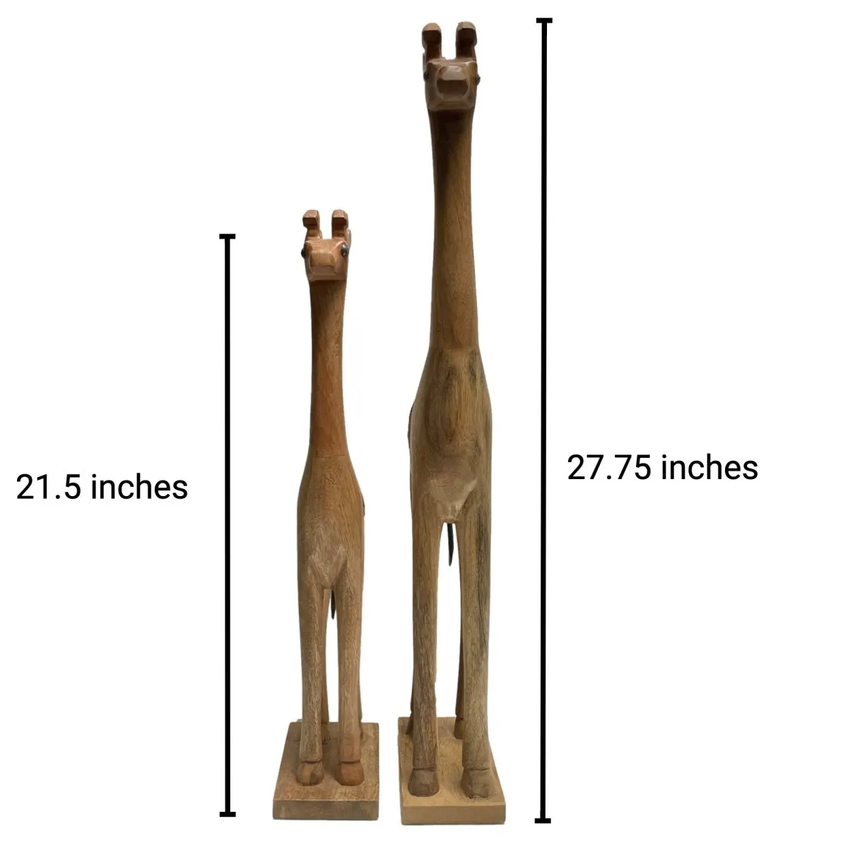 Set of 2 Mango wood Giraffe