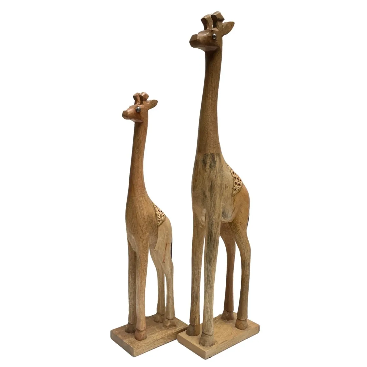 Set of 2 Mango wood Giraffe