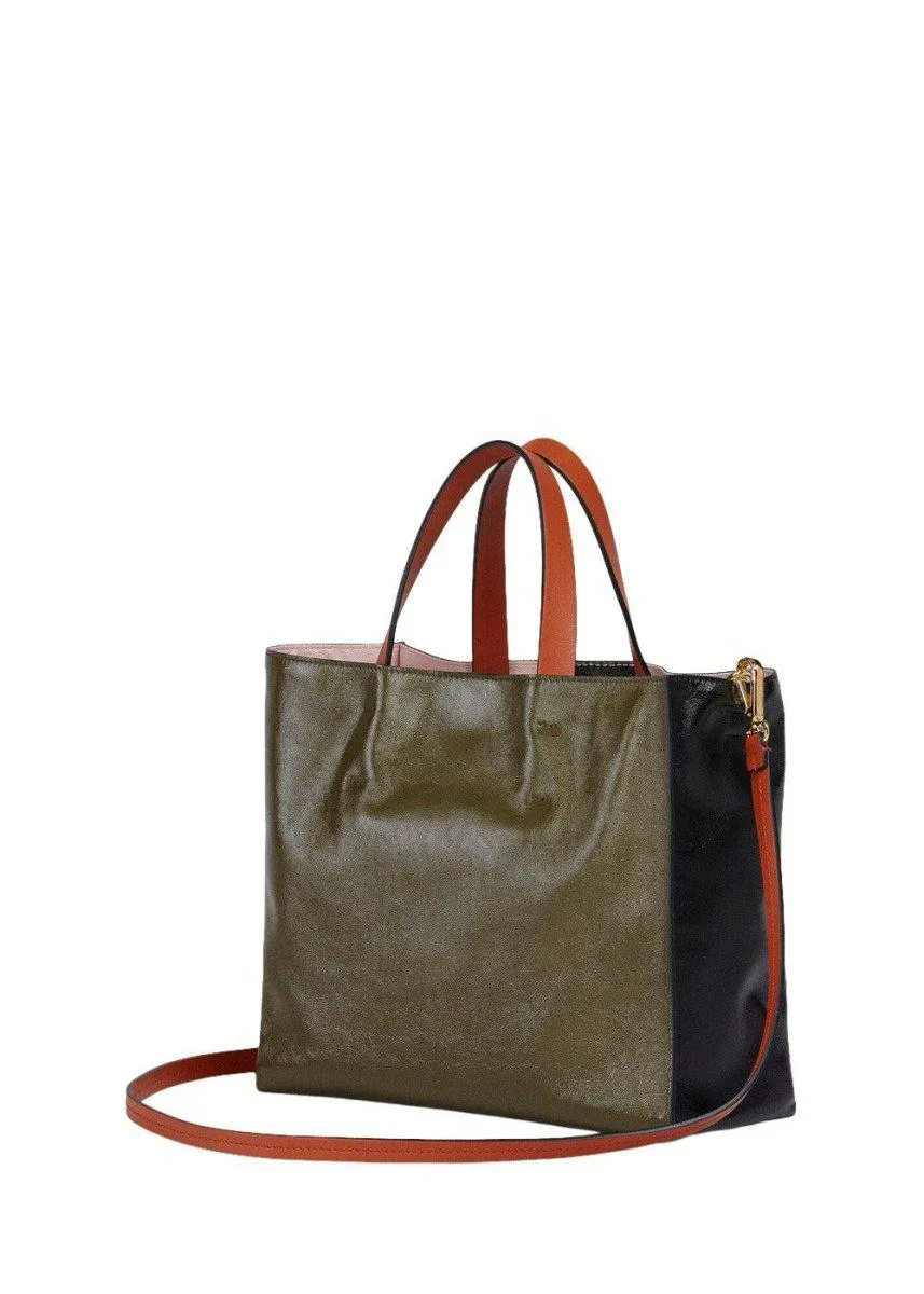 SHOPPING BAG - Black/Mosstone/Tile