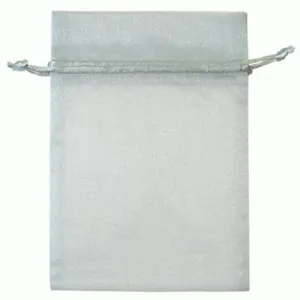Silver Organza Bags - 17cm - Pack of 10
