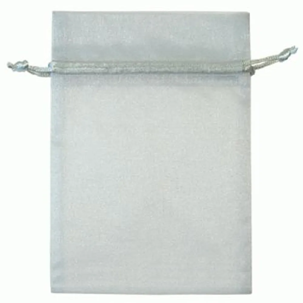 Silver Organza Bags - 17cm - Pack of 10