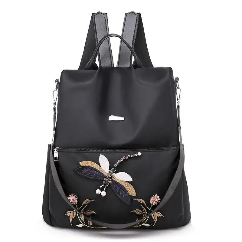Simple Embroidery backpack. Multiple way To Carry. 1213