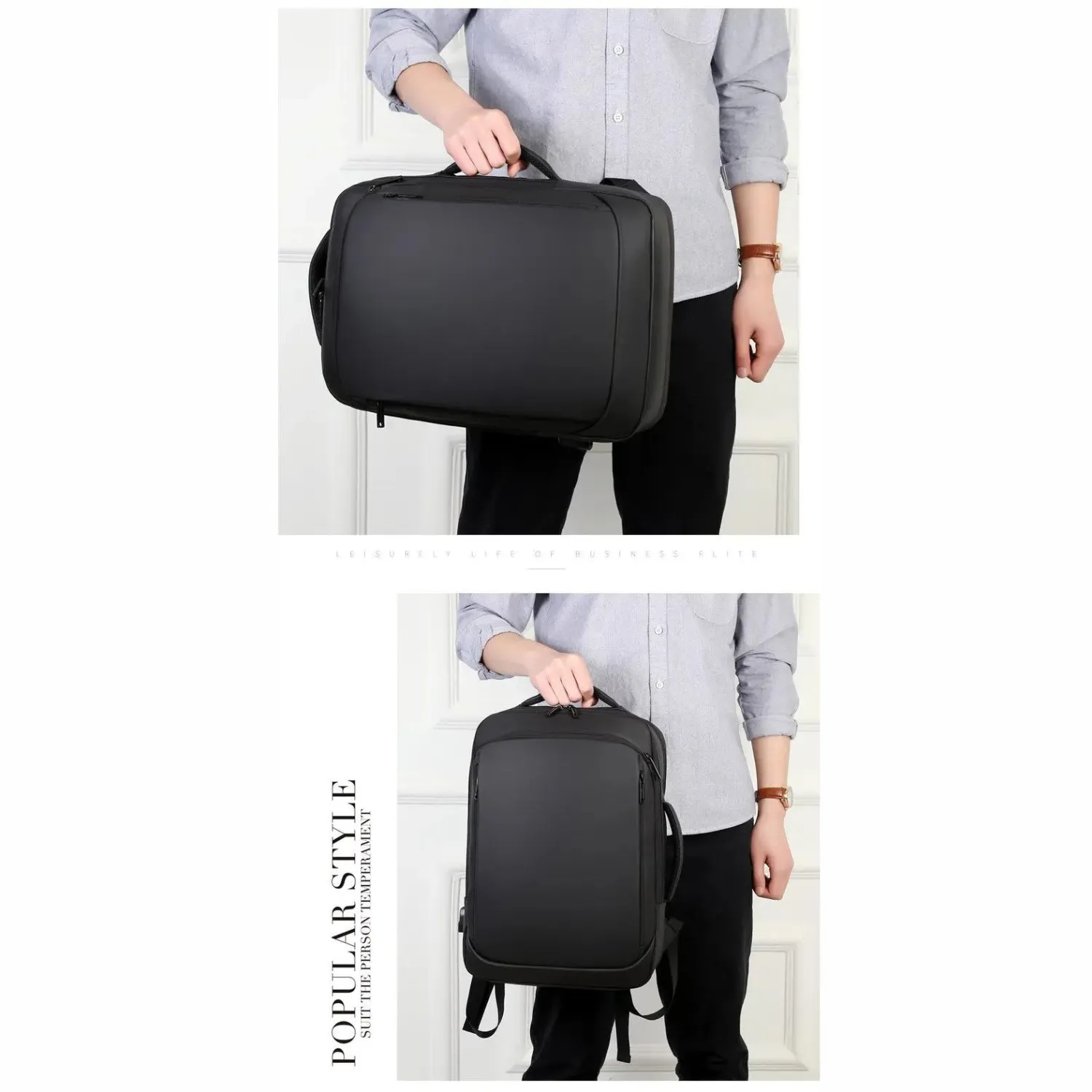 Sleek Business Backpack with USB Charging Port
