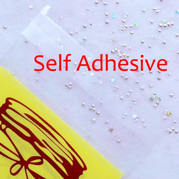Small Packaging Bags with Glass Canning Jar Drawing | Self Adhesive Plastic Bags | Resealable Gift Bag | Cello Treat Bags (20pcs / Yellow / 6.9cm x 10cm)