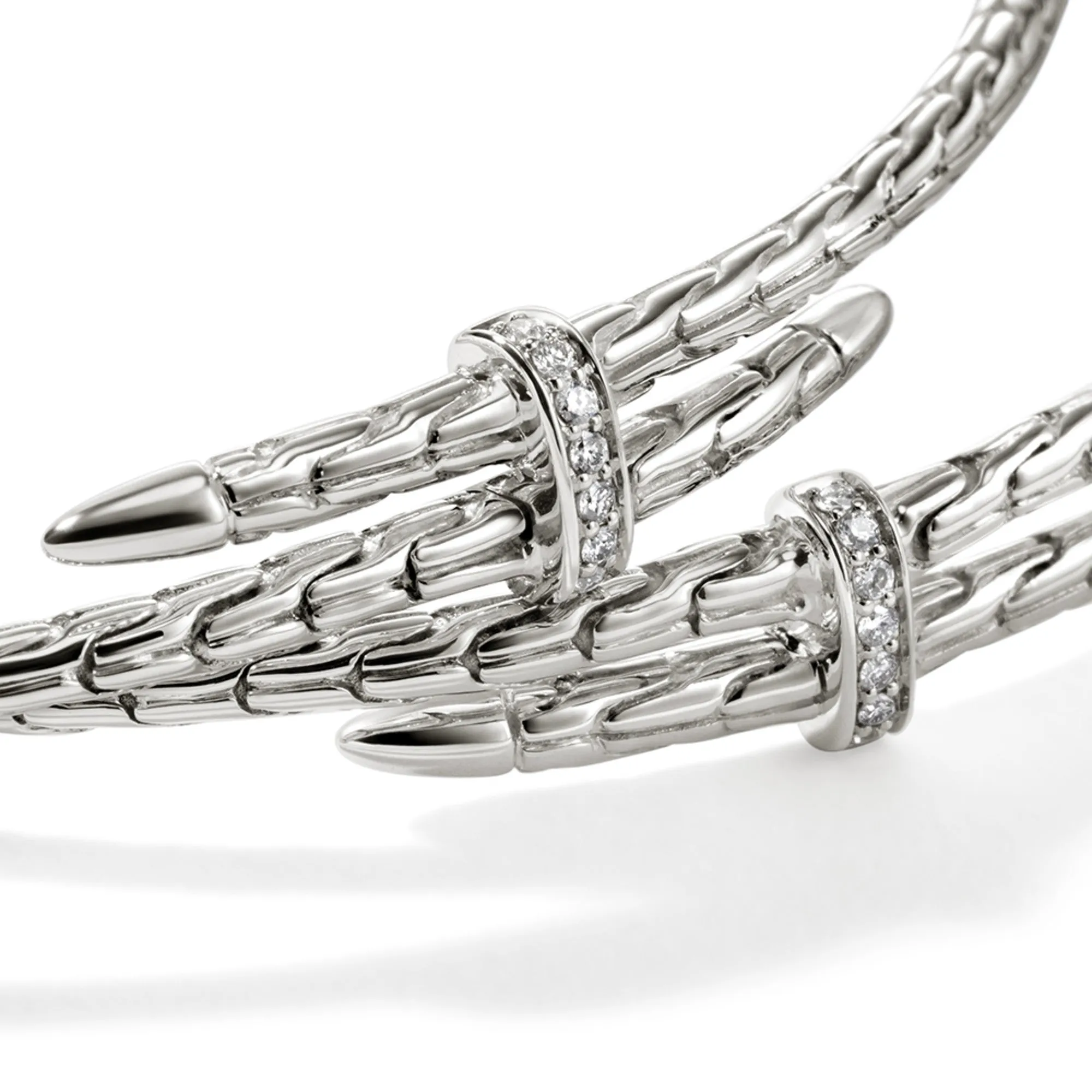 Spear Hoop Earring, Silver, Diamonds, 77MM|EBP9012492DI