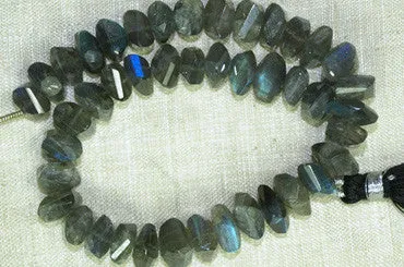 Strand of Faceted Labradorite Pillow Beads
