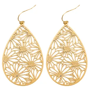 Sunflower Filigree Earrings
