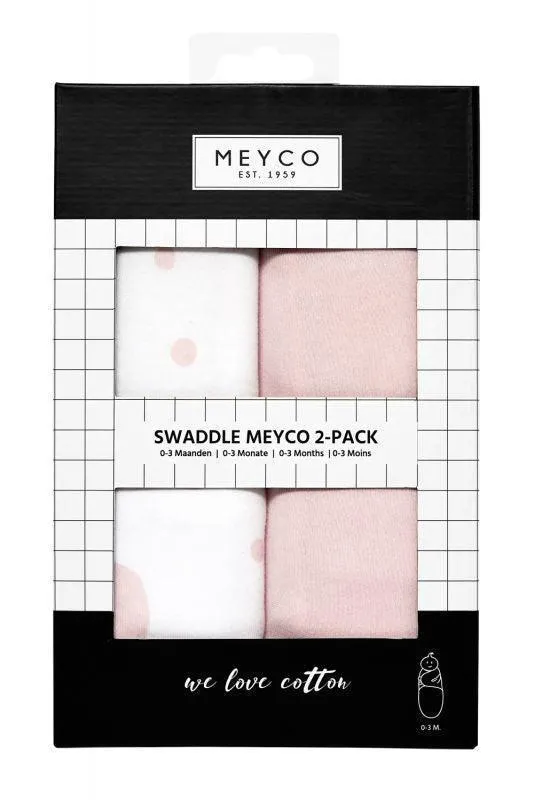 Swaddle Meyco 2pack - Pink - 0-3m
