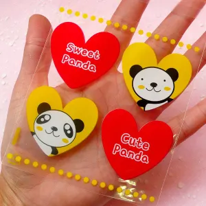 Transparent Gift Bag with Cute Panda (20 pcs) Self Adhesive Resealable Plastic Bags Gift Wrapping Bags Packaging (9cm x 10.1cm) GB045