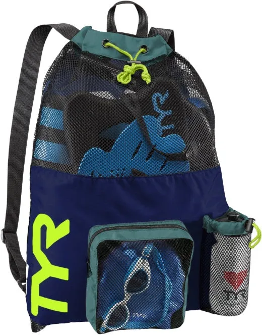 TYR Big Mesh Mummy Backpack - Senior/Senior 2/Pre-Senior/Cyclone/Lightning Groups - Storm Aquatics