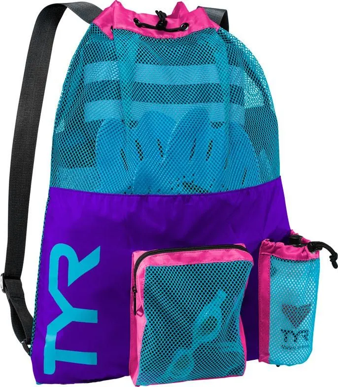 TYR Big Mesh Mummy Backpack - Senior/Senior 2/Pre-Senior/Cyclone/Lightning Groups - Storm Aquatics