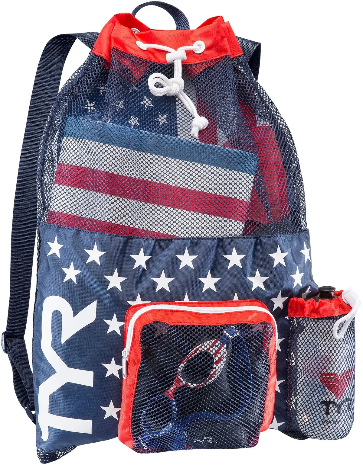 TYR Big Mesh Mummy Backpack - Senior/Senior 2/Pre-Senior/Cyclone/Lightning Groups - Storm Aquatics