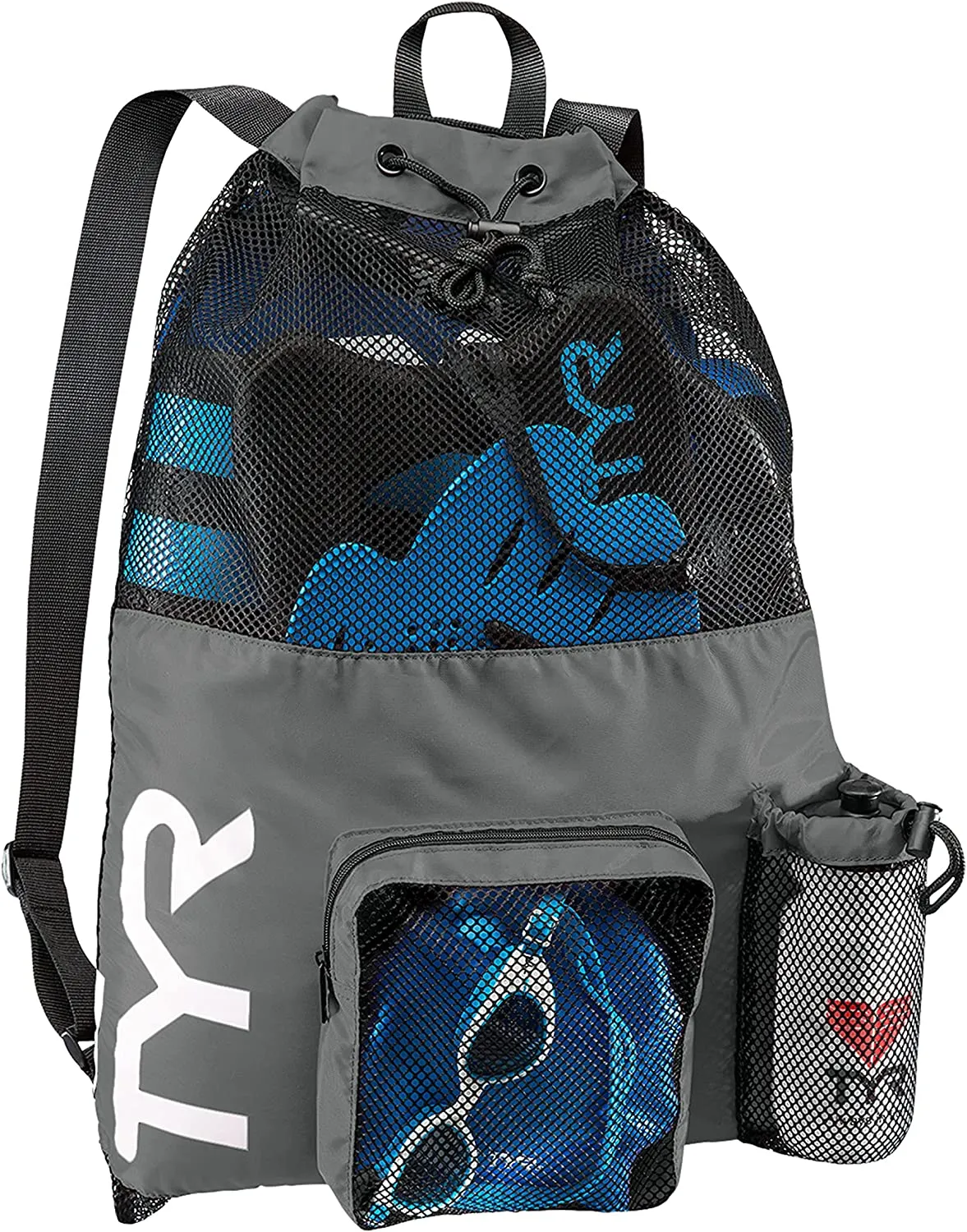 TYR Big Mesh Mummy Backpack - Senior/Senior 2/Pre-Senior/Cyclone/Lightning Groups - Storm Aquatics