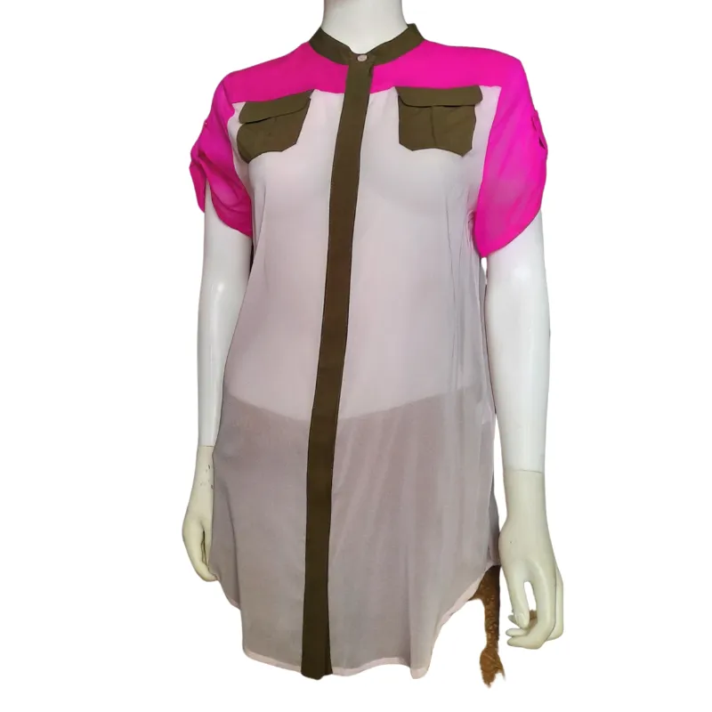 Uffizi Rachel Color Block Blouse Size L