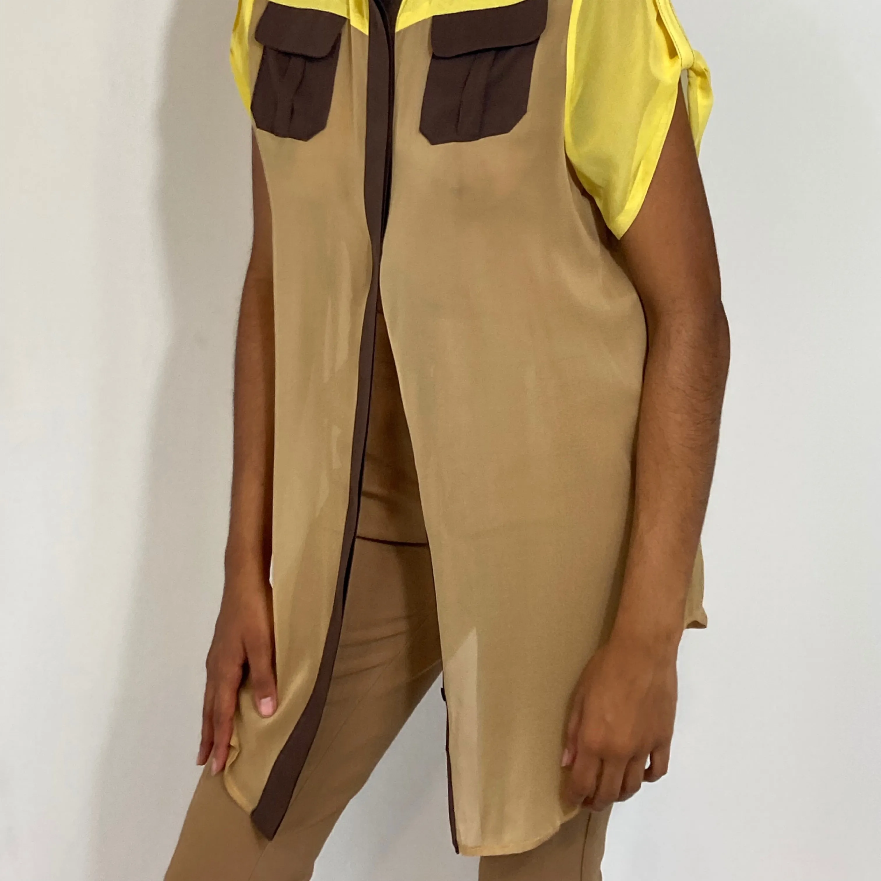 Uffizi Rachel Color Block Blouse Size L