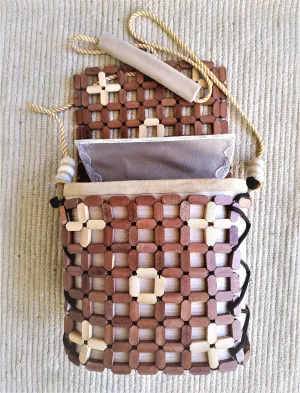 Unique Wooden box-bag.  Shoulder bag in Boho style