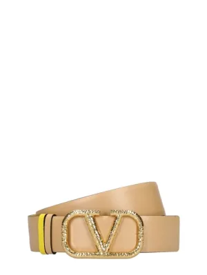 Valentino Garavani   40mm V Logo reversible leather belt 
