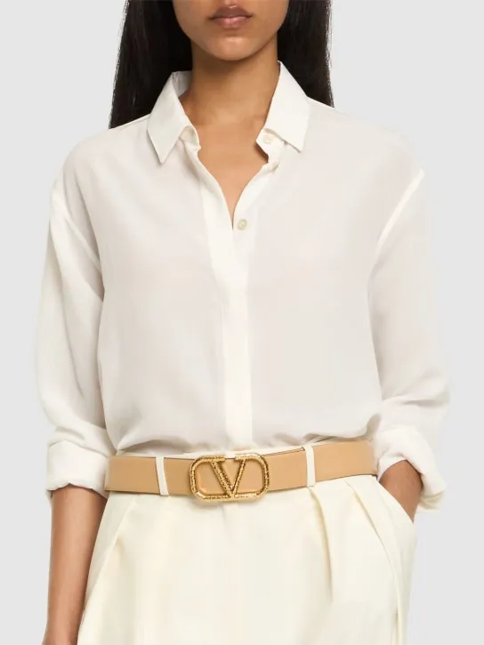 Valentino Garavani   40mm V Logo reversible leather belt 