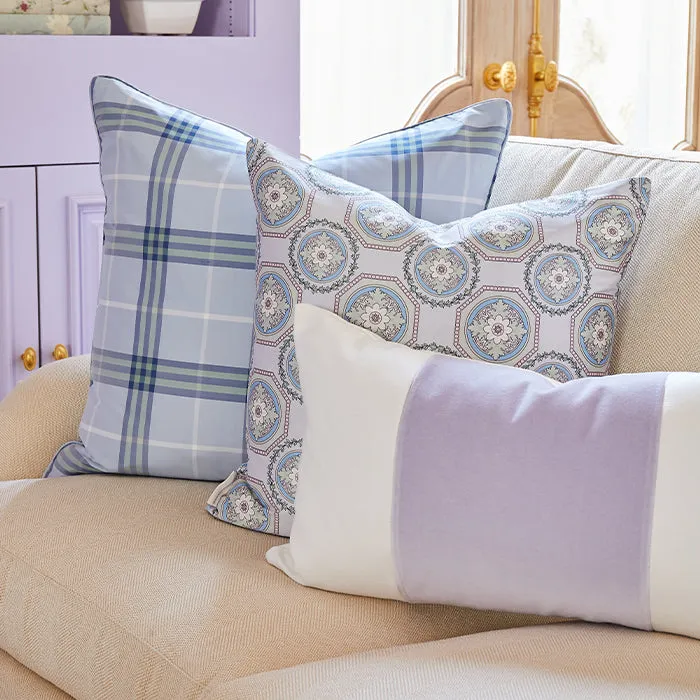 Velvet Broad Stripe Pillow in Lilac