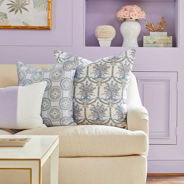 Velvet Broad Stripe Pillow in Lilac