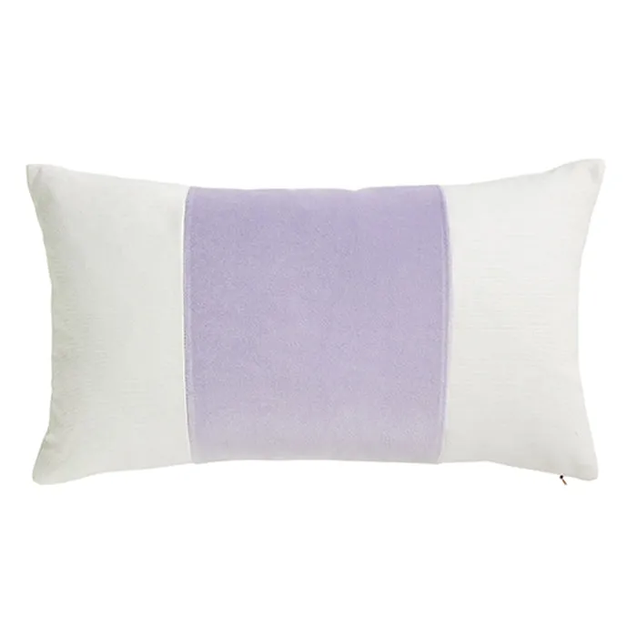 Velvet Broad Stripe Pillow in Lilac