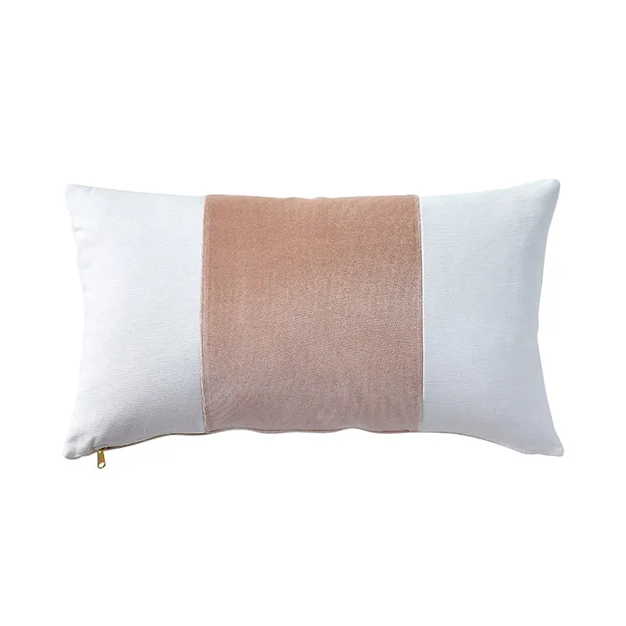 Velvet Broad Stripe Pillow in Rose