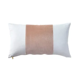Velvet Broad Stripe Pillow in Rose