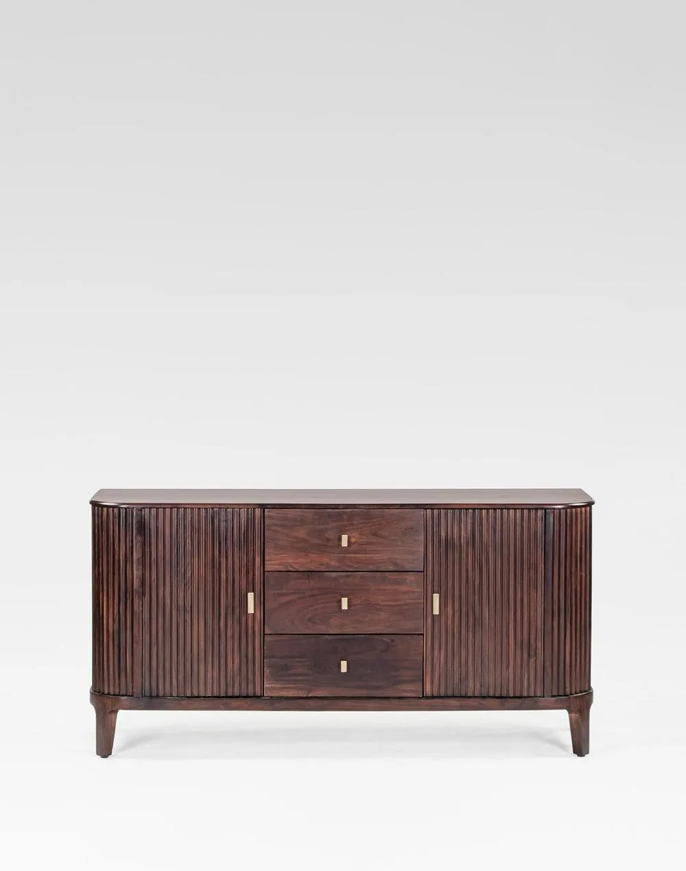 Vintage Flute Mango Wood Sideboard Cabinet