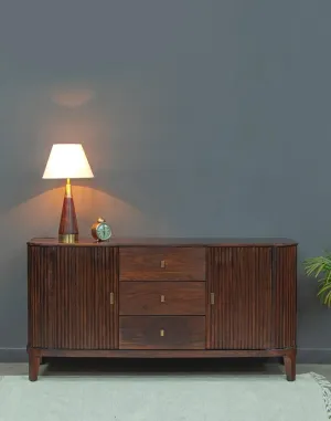 Vintage Flute Mango Wood Sideboard Cabinet