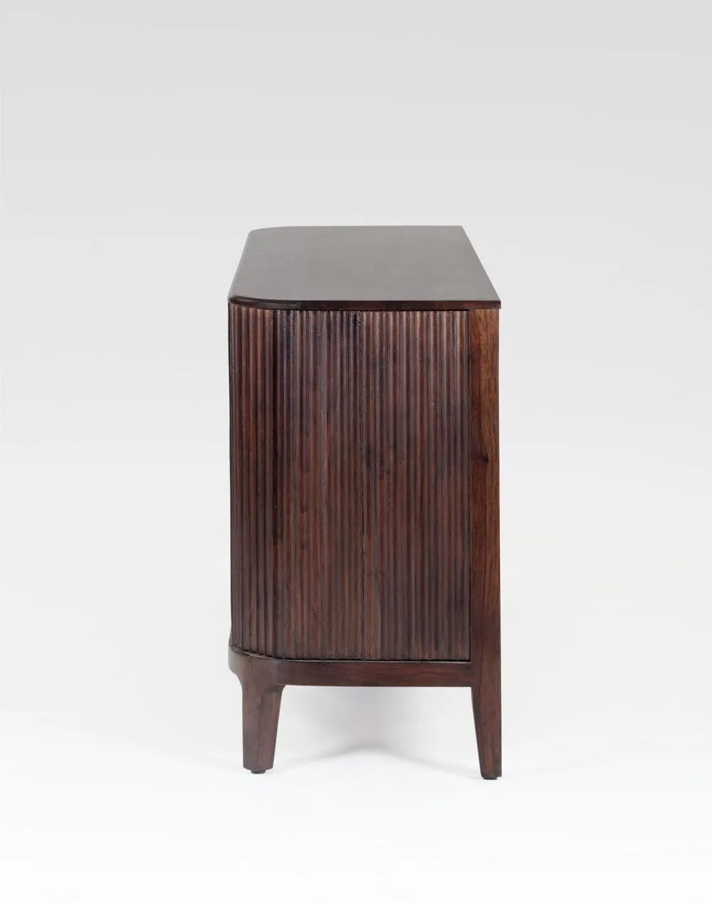 Vintage Flute Mango Wood Sideboard Cabinet