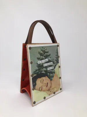 Vintage Modern Woman Handbag - Christmas Wishes