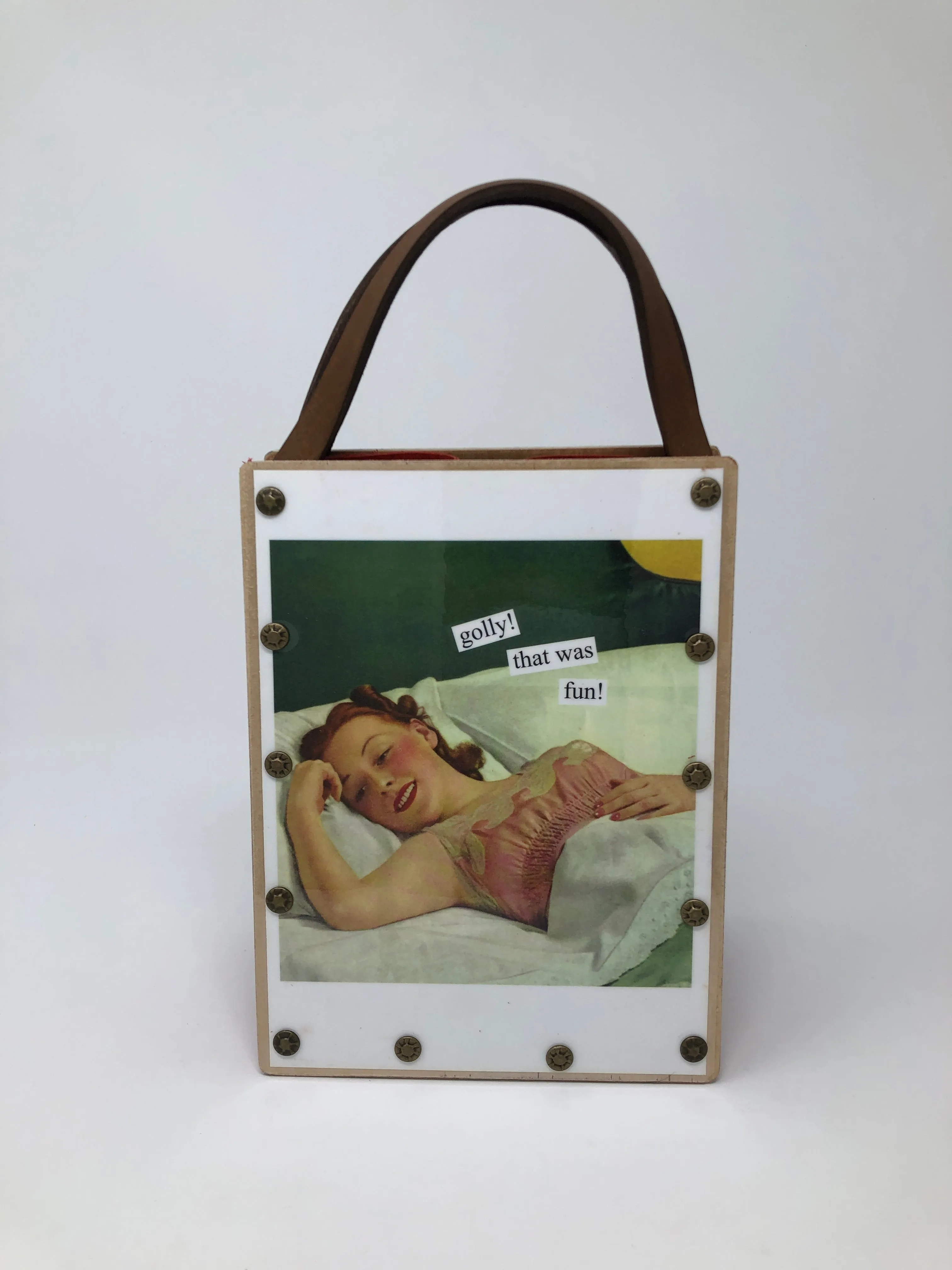 Vintage Modern Woman Handbag - Christmas Wishes