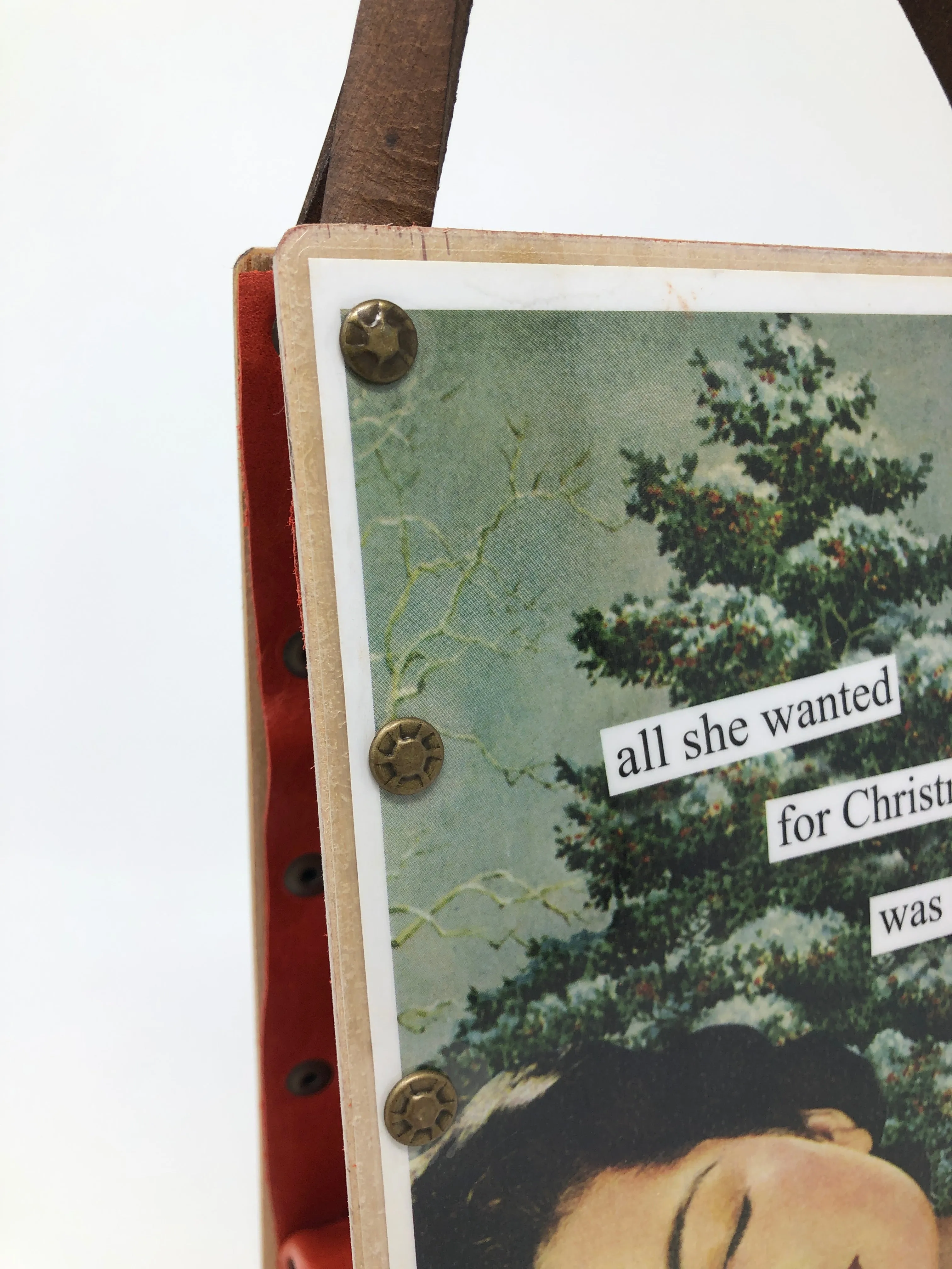 Vintage Modern Woman Handbag - Christmas Wishes