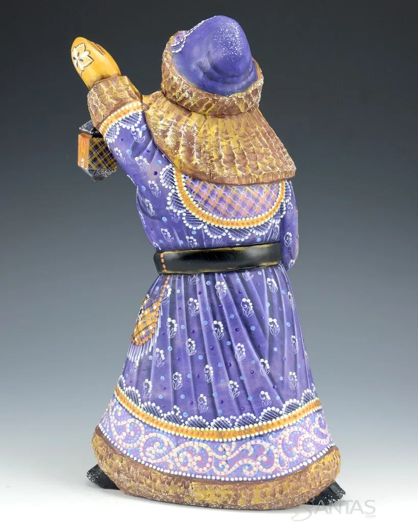 Violet Russian Santa Claus with Lantern
