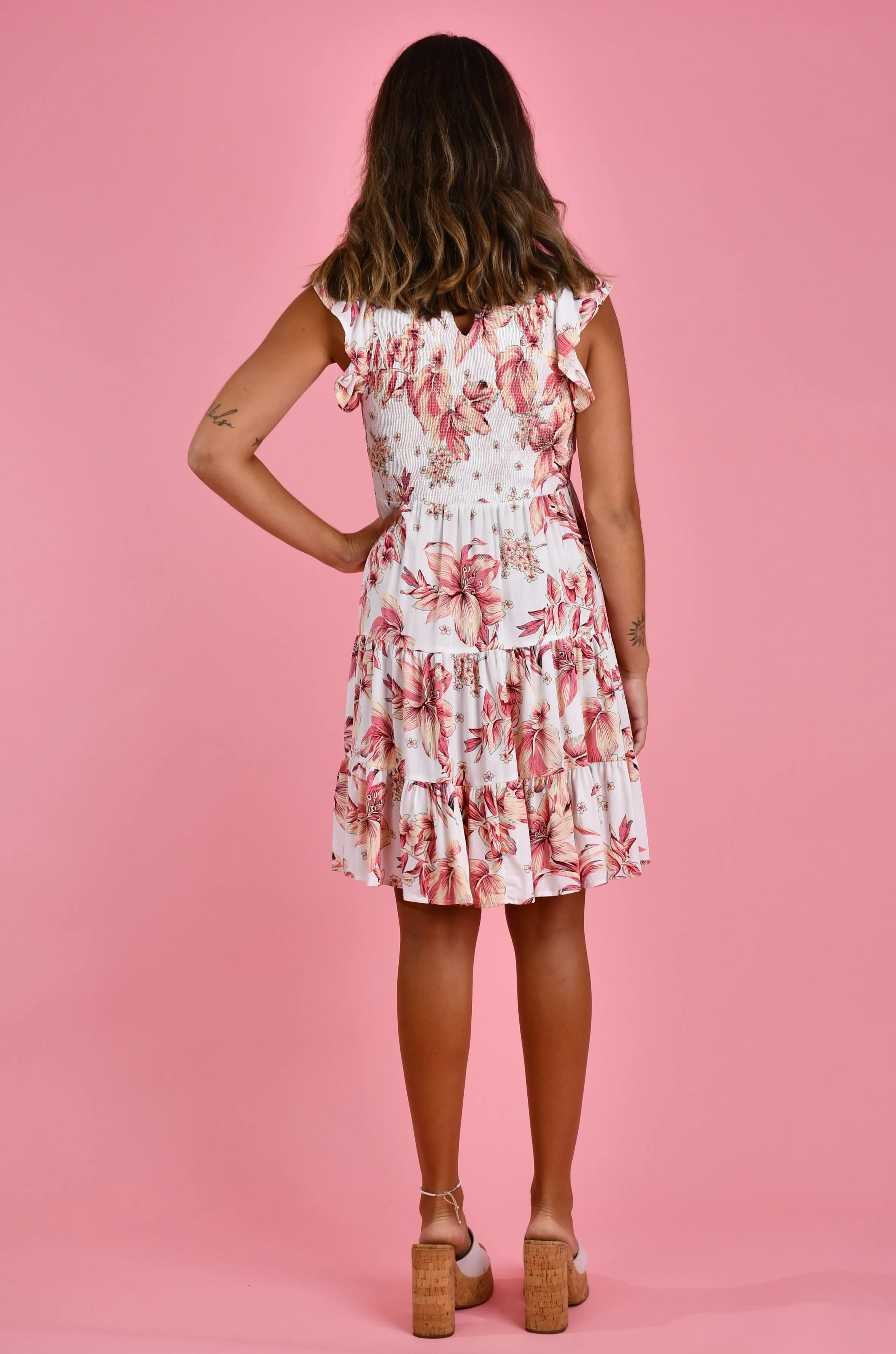 VJHD258 - ALICE DRESS - HAWAIIAN BREEZE WHITE
