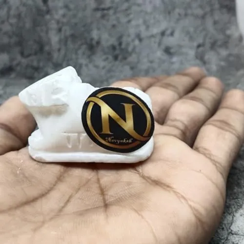 White Marble Nandi Idol Sculpture, Small Figurine Showpiece for Home Decor