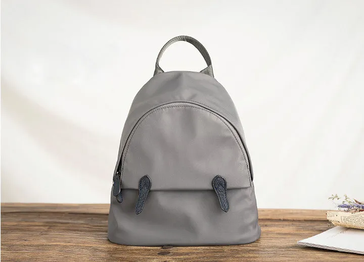 Women's Black Nylon Backpack Waterproof Rucksack For Women