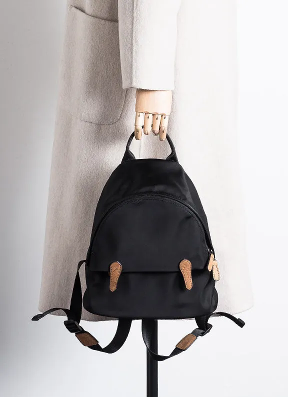 Women's Black Nylon Backpack Waterproof Rucksack For Women