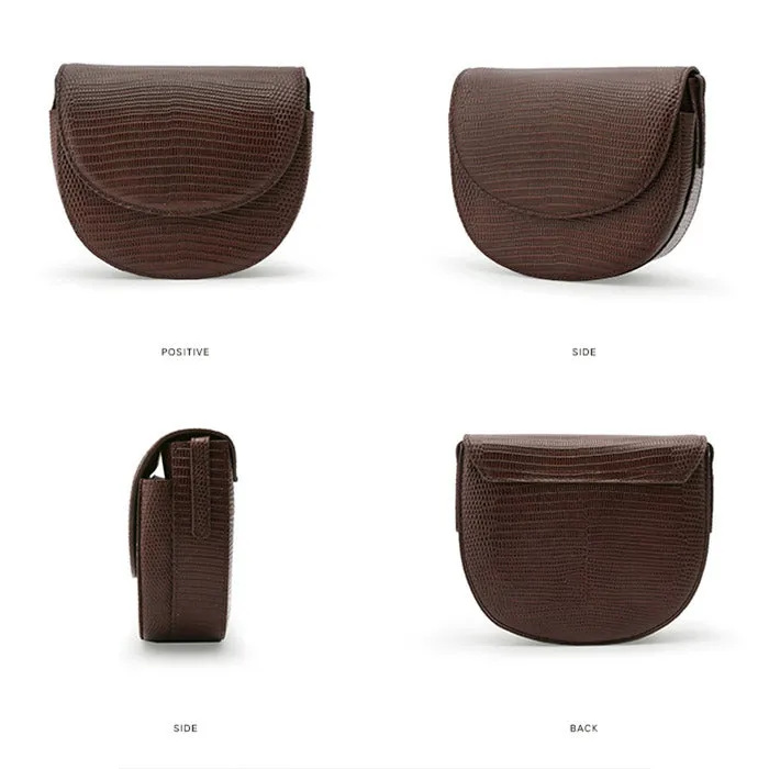 Womens Small Tan Leather Crossbody Saddle Bag Satchel Bag Purse for Women