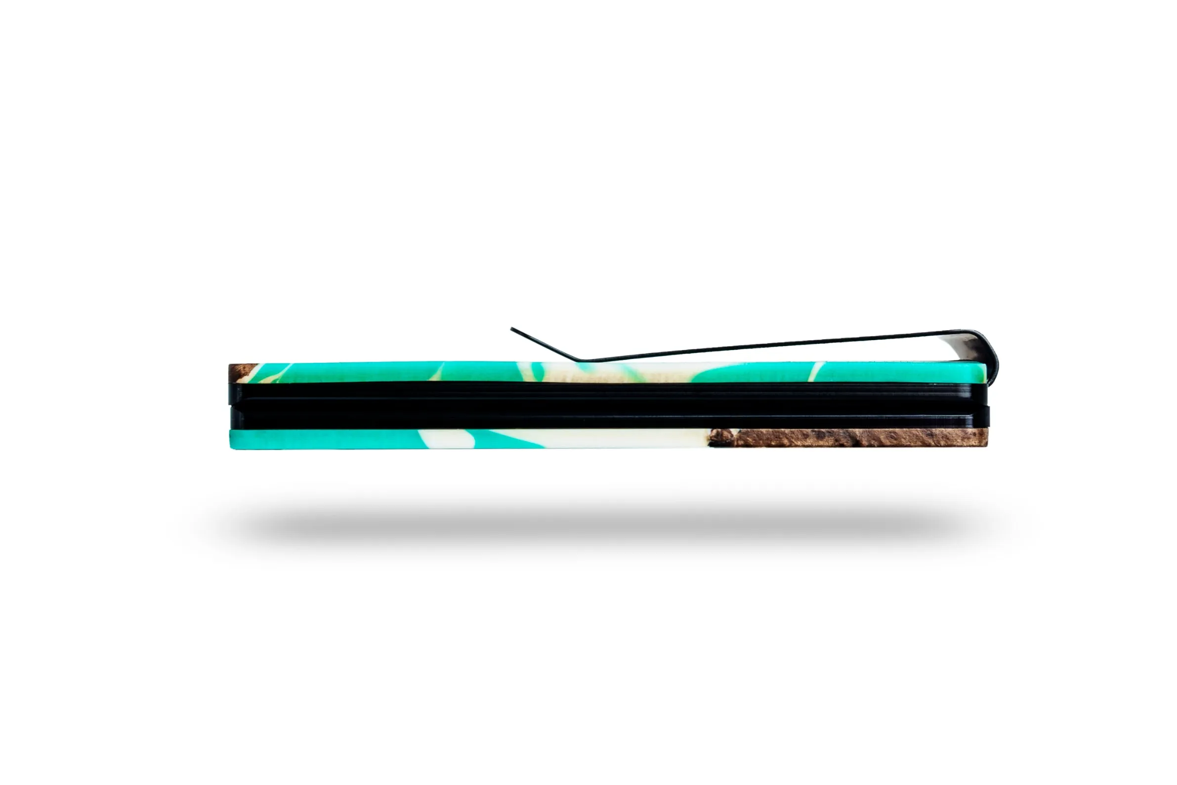 Wood and Resin Smart Wallet (Green and White)